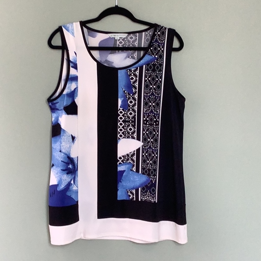 Cute Cleo Stretchy Polyester Tunic top. Sz Petite Lg